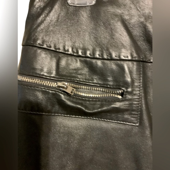 Cach’e Women’s GENUINE LEATHER Lined Skirt. New With Tags. Dark Silver Gray - Picture 6 of 9